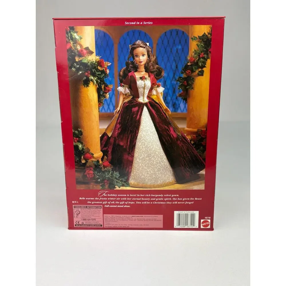 1997 Beauty & the Beast Enchanted Christmas Holiday Princess Belle Barbie NRFB